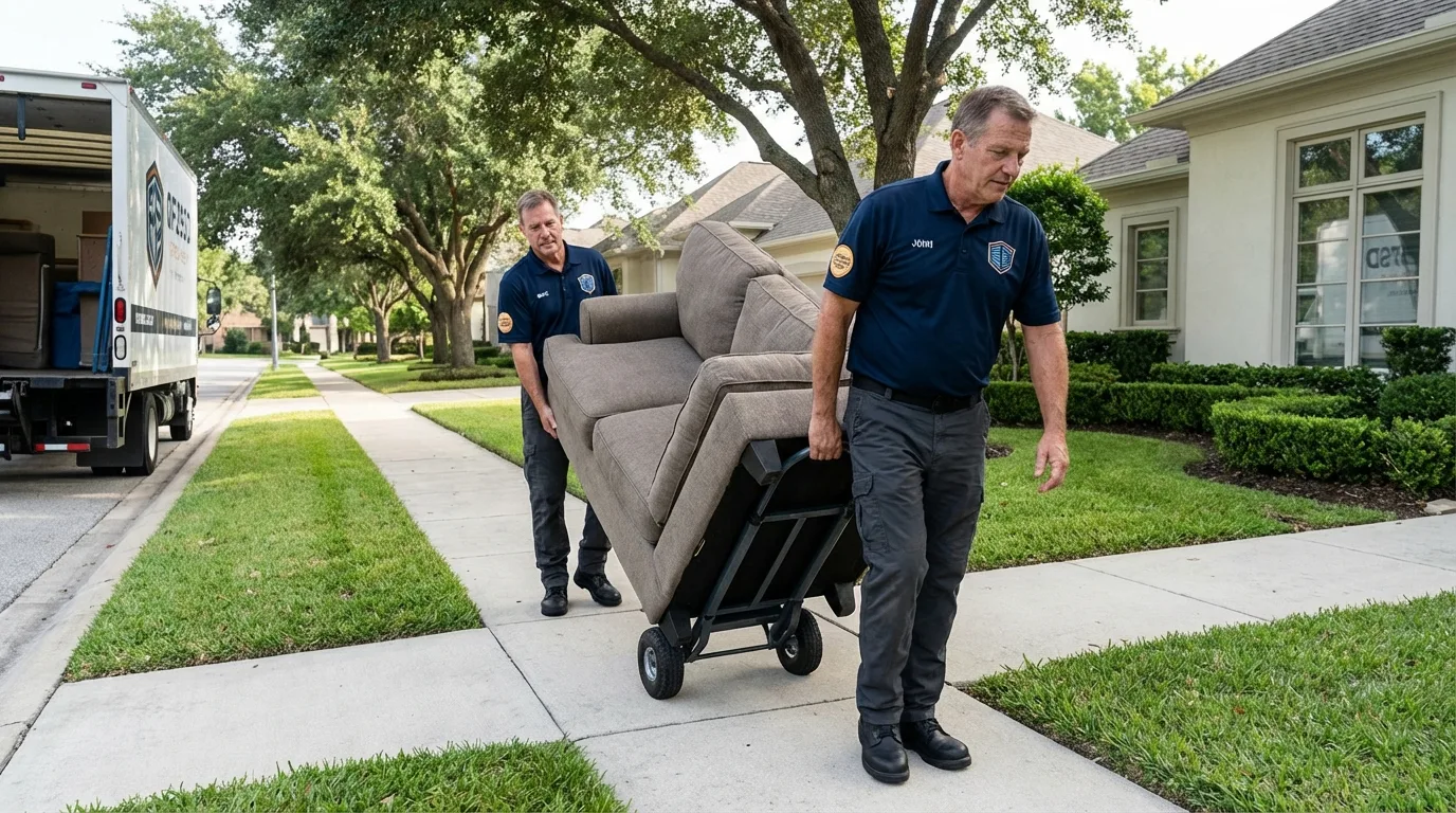 Local residential moving crew loading furniture in Oberlin, KS